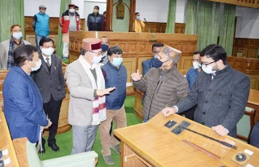 शीतकालीन सत्र की तैयारियों का लिया विस अध्यक्ष ने जायजा, आईसोलेशन  रुम व करोना टेस्ट की भी होगी सुविधा