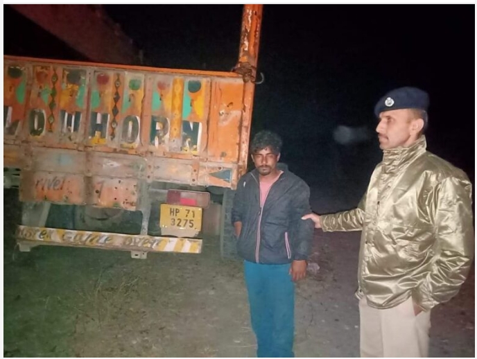 ट्रक चोरी करने वाला बदमाश ट्रक सहित गिरफ्तार,पांवटा पुलिस के हाथ लगी बड़ी कामयाबी