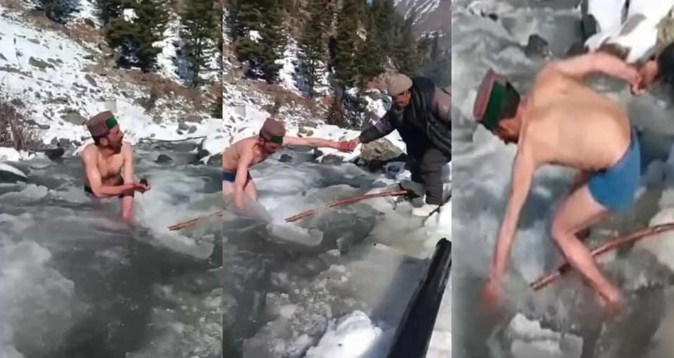 -30 डिग्री तापमान, बर्फ से जमे नाले में उतरे तीन कर्मी, बहाल की पेयजल आपूर्ति