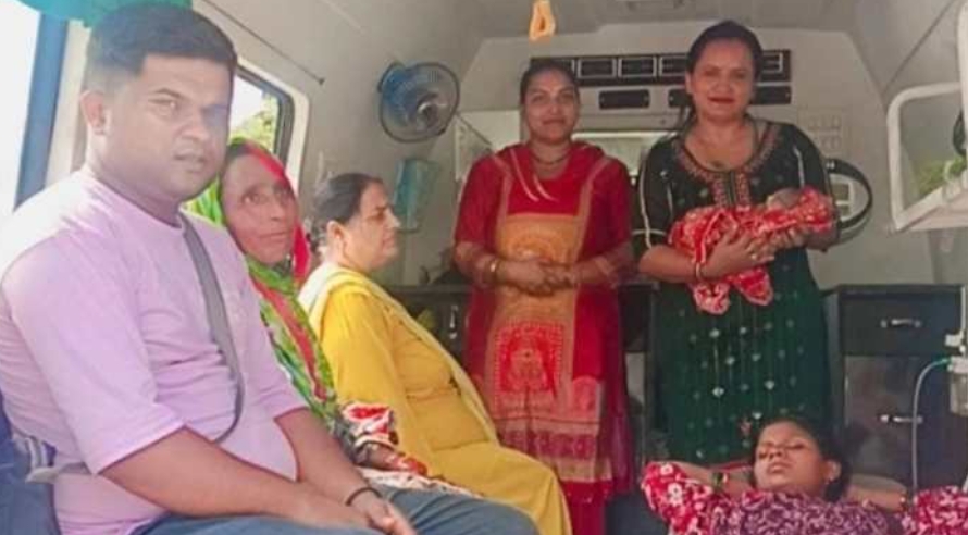 Nahan: महिला ने 108 एंबुलेंस में दिया बेटे को जन्म ,राहुल और कोमल बने उनके लिए मसीहा…