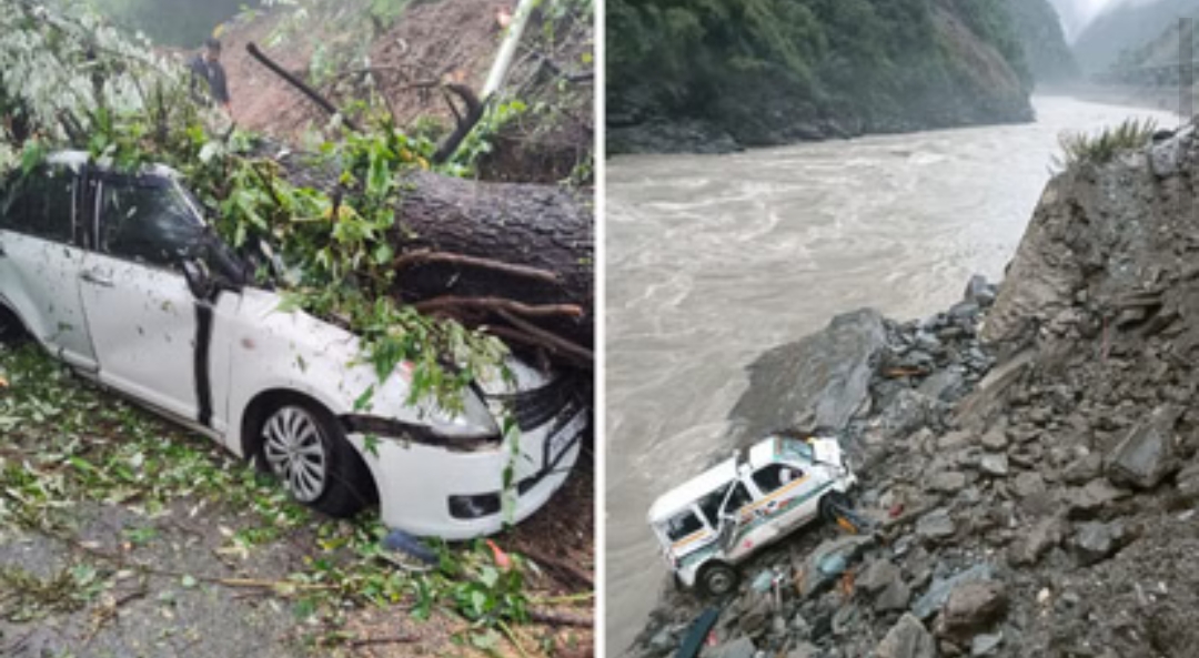 एम्बुलेंस अनियंत्रित होकर गहरी खाई में गिरी, शिमला में गाड़ियां दबीं, इन जिलों में भारी बारिश